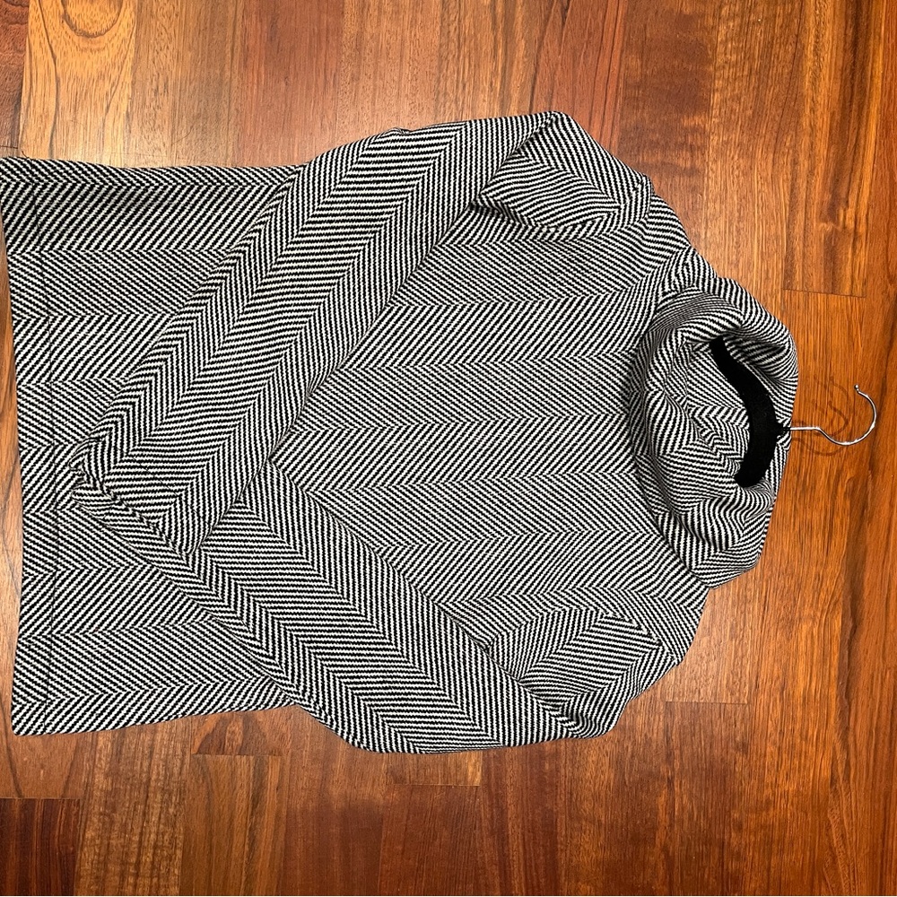 J. Crew Black and White Herringbone Sweater